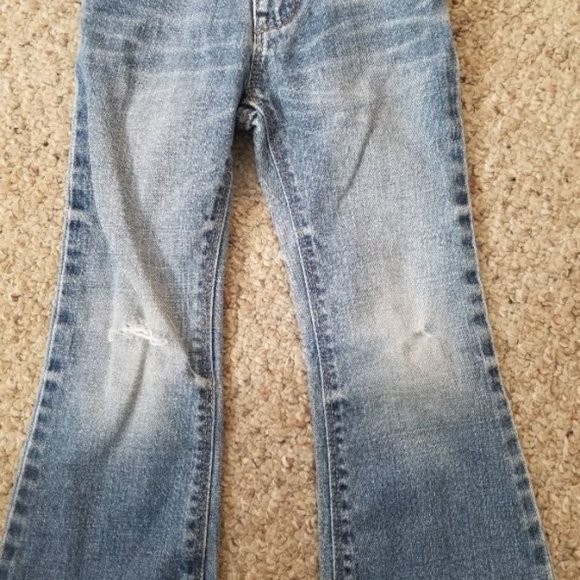BABY GAP 1969 Classic Denim Jeans Size 4 Torn Knees (Distressed) - Picture 2 of 5